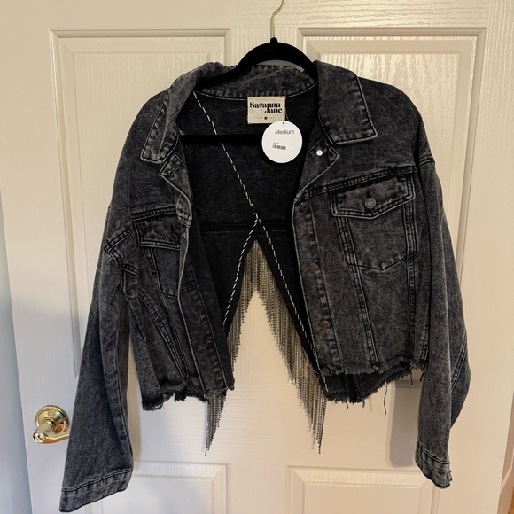 Black denim Jacket NWT - Picture 1 of 2